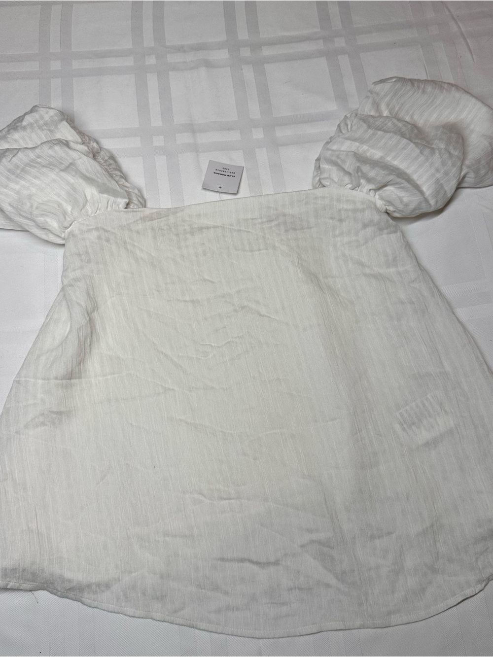 NWT Club Monaco Malaina Off Shoulder Puff Sleeve Top White Size 2 Linen Blend